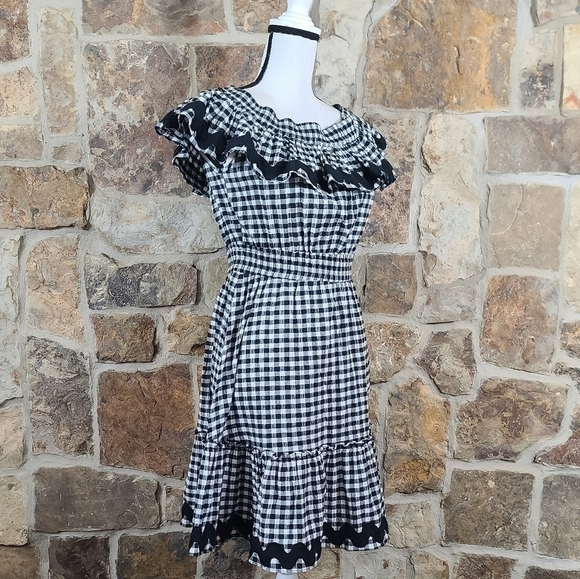 Misa S SMALL Mirela Gingham are Buffalo Checked Plaid Dress - Picture 4 of 9